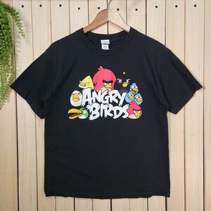 Angry Birds Mens Grapgic Tee Black Size L Black